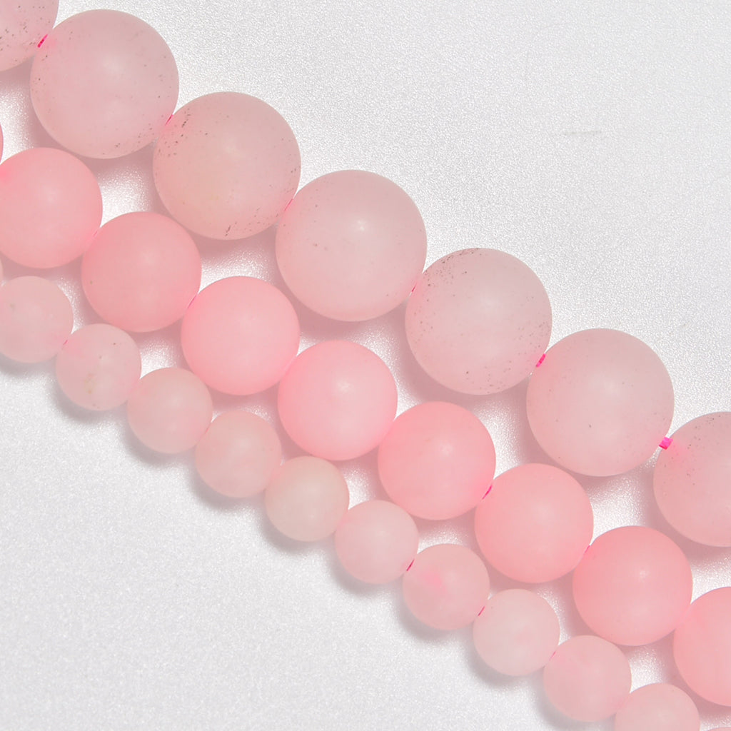 Rose Quartz Matte Round Loose Beads 4mm-12mm - 15.5" Strand