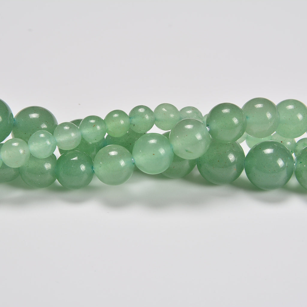 Natural Green Aventurine Smooth Round Loose Beads 4mm-12mm - 15.5" Strand