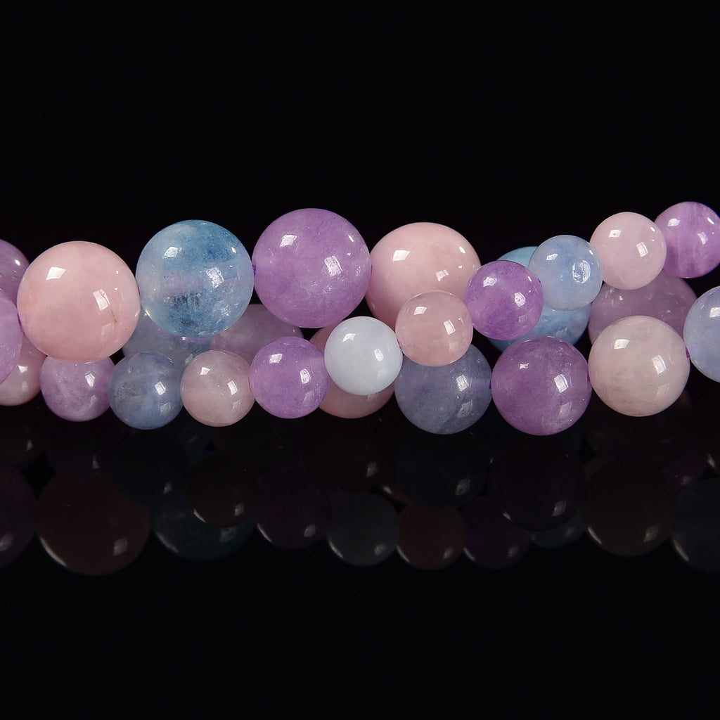 Multi Lavender Stone Smooth Round Loose Beads 6mm-10mm - 15.5" Strand