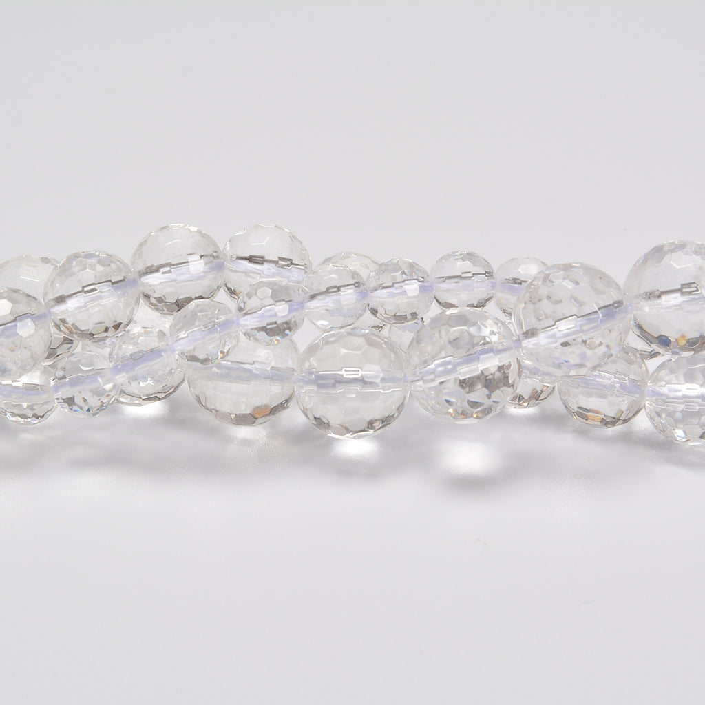 Clear Quartz Faceted Round Loose Beads 4mm-12mm - 15.5" Strand