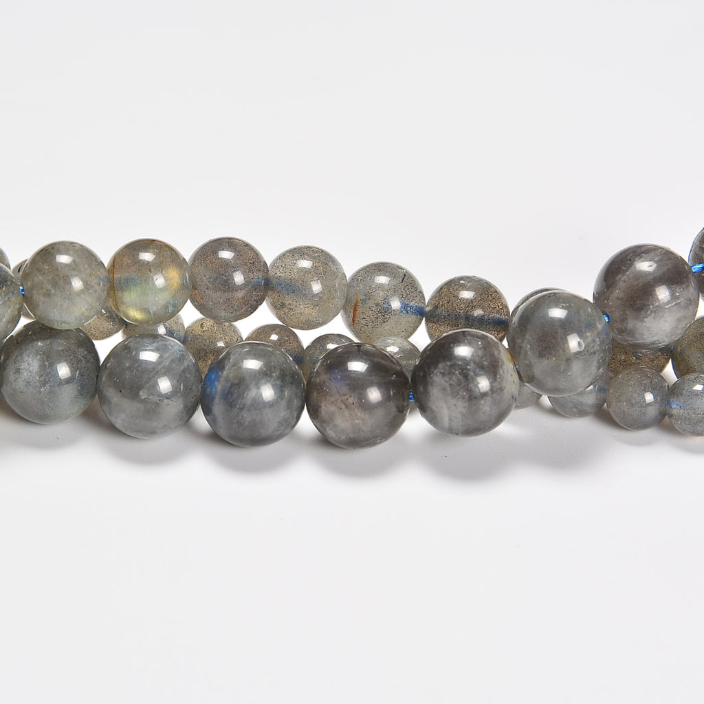Blue Labradorite Smooth Round Loose Beads 4mm-10mm - 15.5" Strand