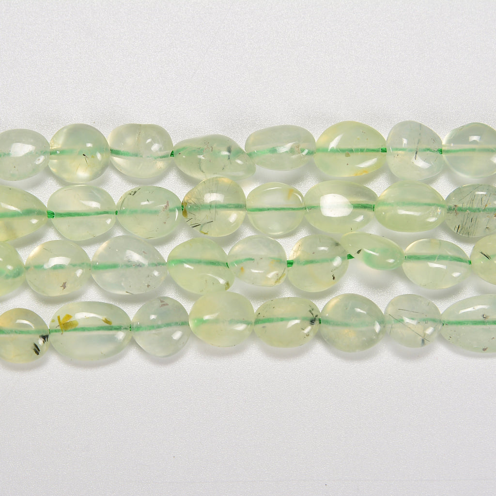 Prehnite Smooth Pebble Nugget Loose Beads 6-8mm, 8-12mm - 15" Strand