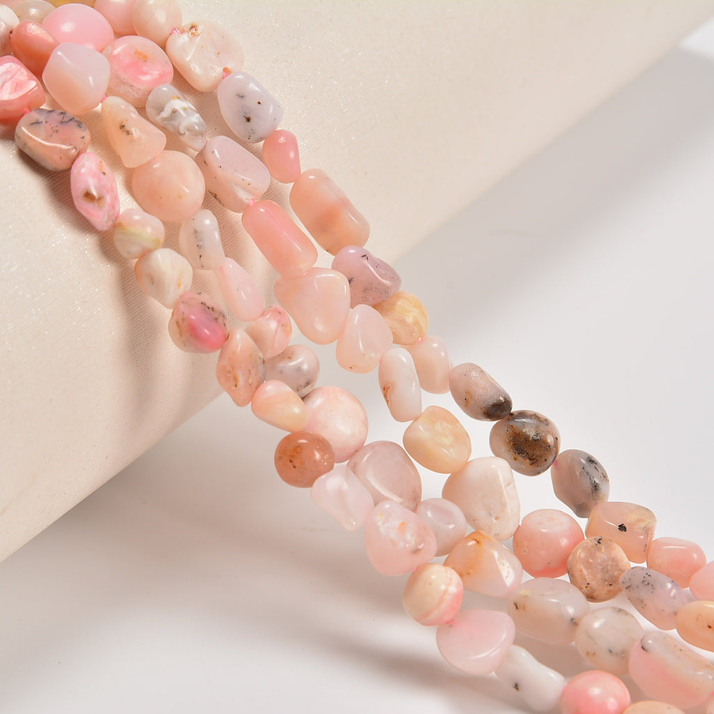 Pink Opal Smooth Pebble Nugget Loose Beads 6-8mm, 8-12mm - 15" Strand
