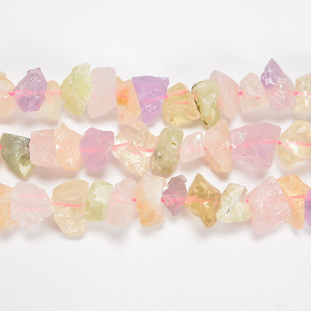 Multi Stone Rough Nugget Chunks Loose Beads 10-15mm - 15" Strand