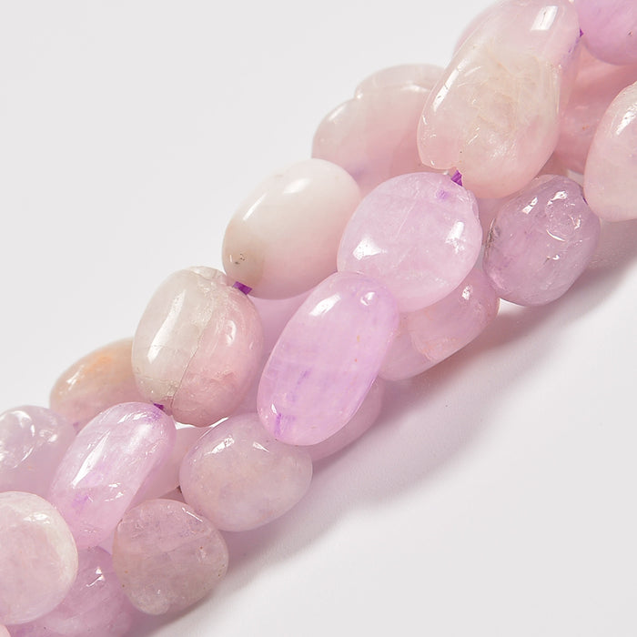 Kunzite Smooth Pebble Nugget Loose Beads 6-8mm, 8-12mm - 15" Strand