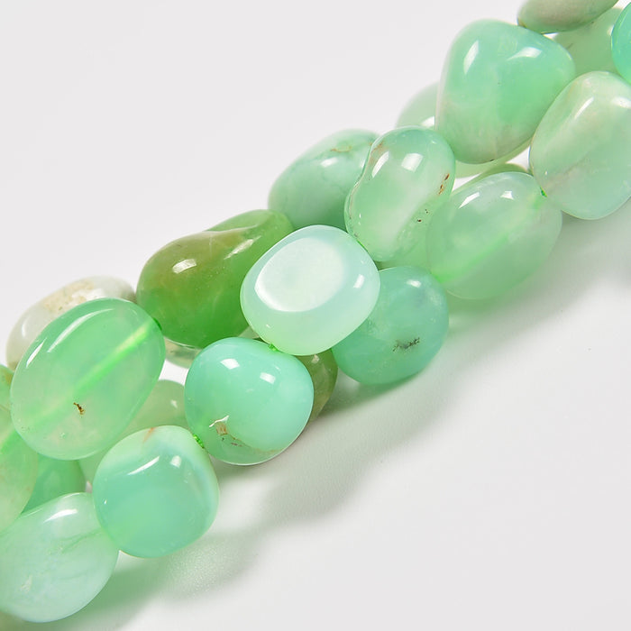 Chrysoprase Smooth Pebble Nugget Loose Beads 6-8mm, 8-12mm - 15" Strand