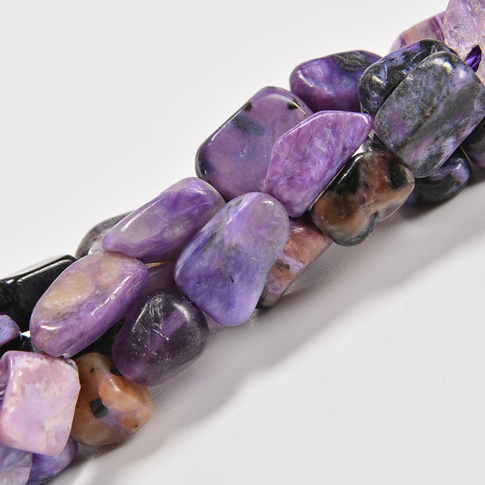 Charoite Smooth Pebble Nugget Loose Beads 6-8mm, 8-12mm - 15" Strand