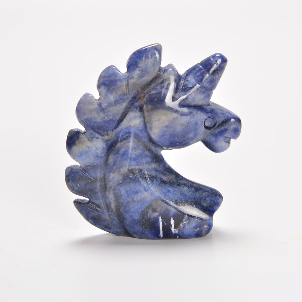 Sodalite Unicorn Gemstone Crystal Carving Figurine 2 inches, Healing Crystal