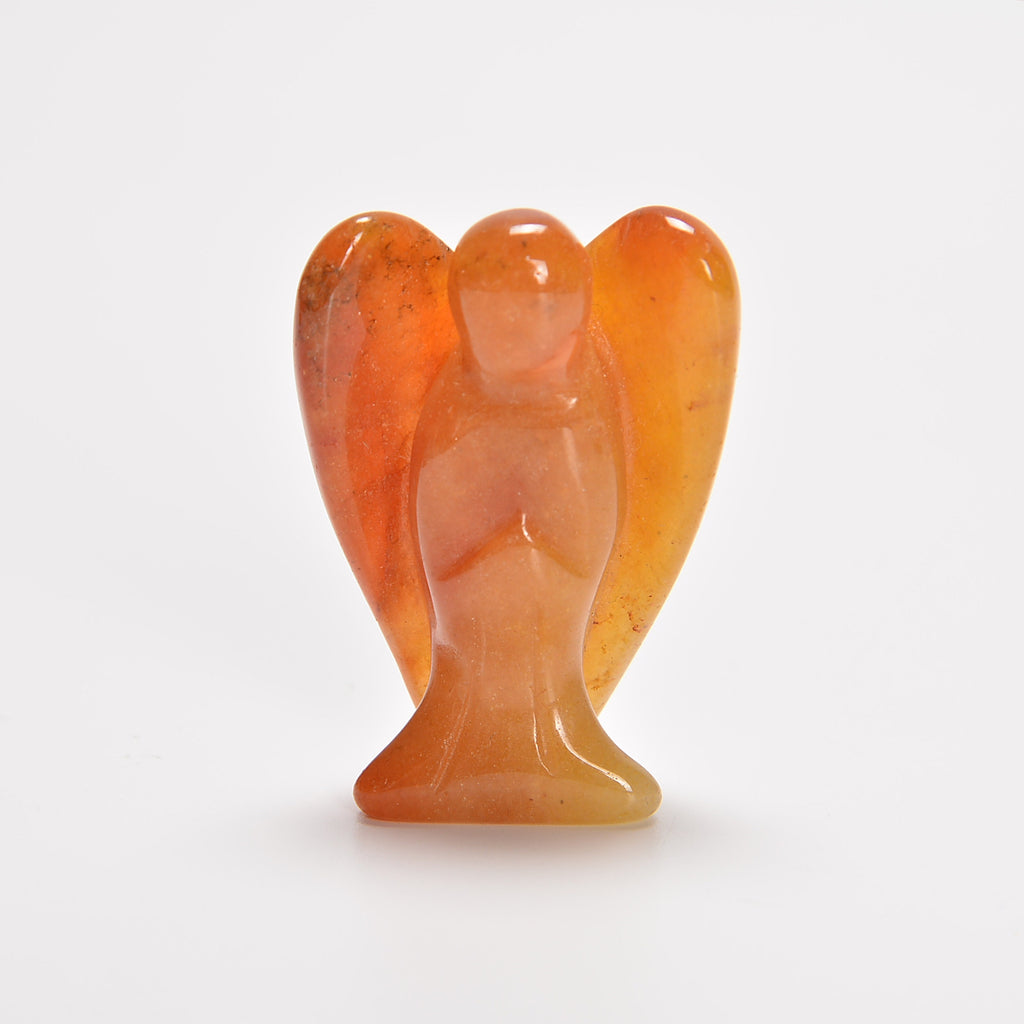 Red Aventurine Angel Gemstone Crystal Carving Figurine 1.5 inches, Healing Crystal
