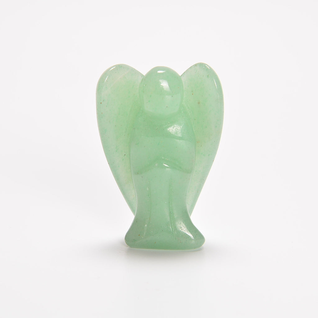 Green Aventurine Angel Gemstone Crystal Carving Figurine 1.5 inches, Healing Crystal
