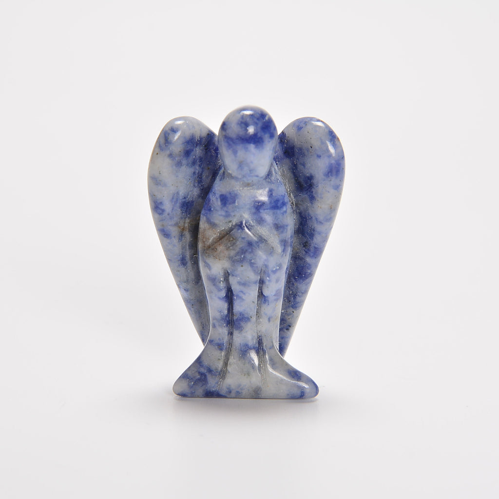 Blue Spot Jasper Angel Gemstone Crystal Carving Figurine 1.5 inches, Healing Crystal