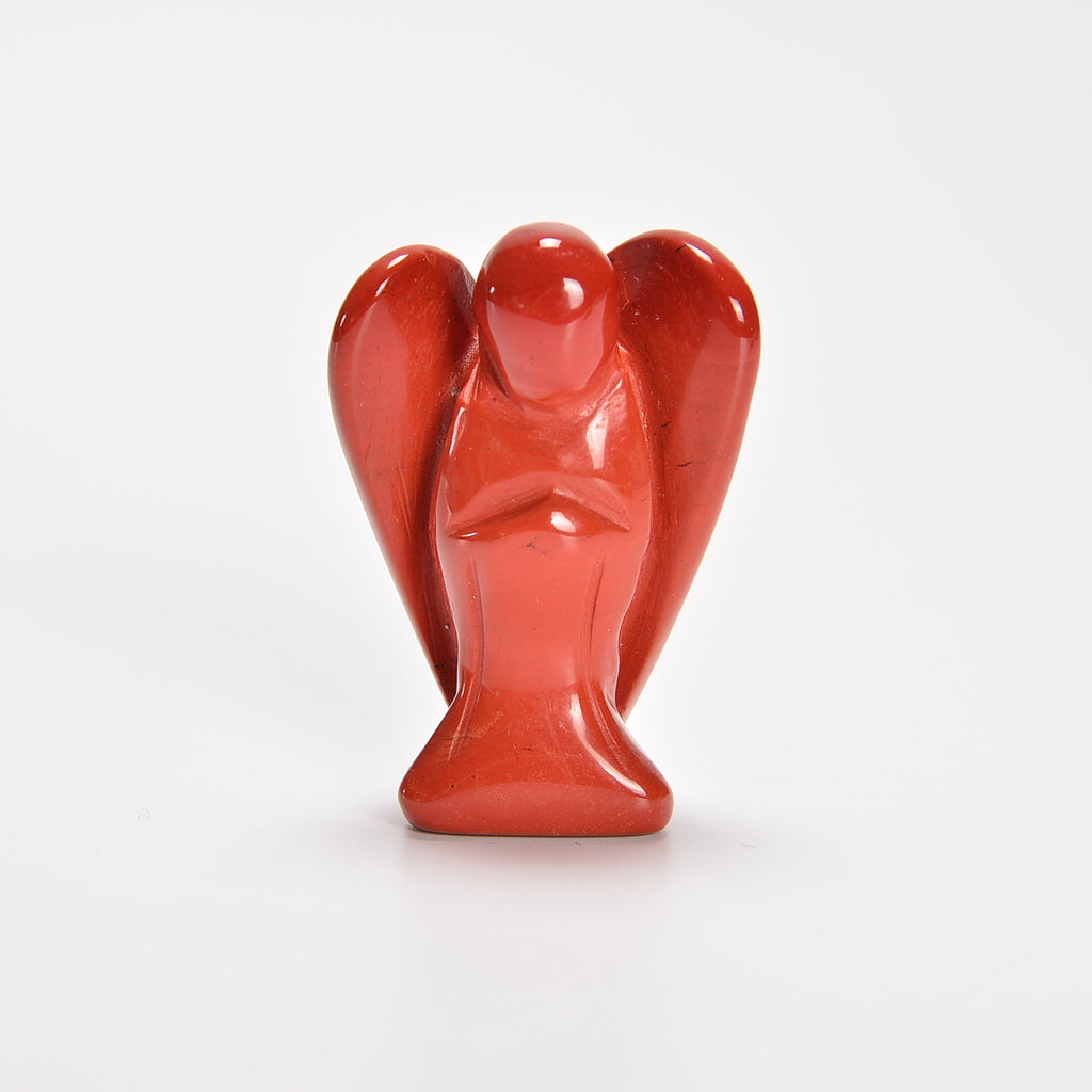 Red Jasper Angel Gemstone Crystal Carving Figurine 1.5 inches, Healing Crystal