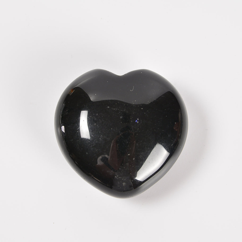Black Obsidian Heart Gemstone Crystal Carving Figurine 40mm, Healing Crystal