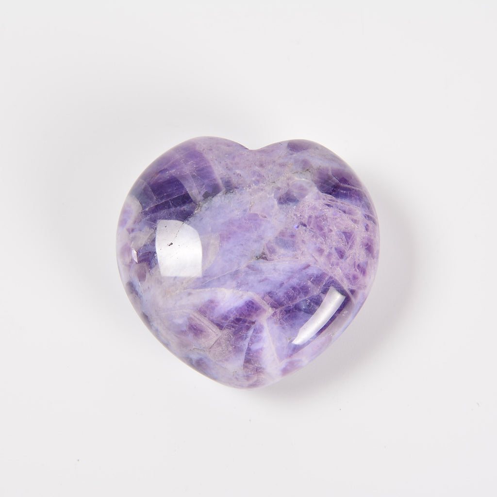 Amethyst Heart Gemstone Crystal Carving Figurine 40mm, Healing Crystal