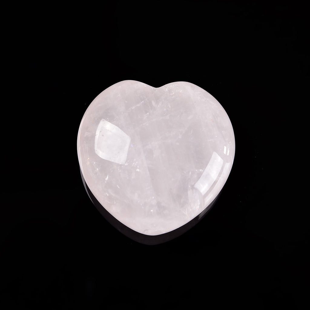 Clear Quartz Heart Gemstone Crystal Carving Figurine 40mm, Healing Crystal