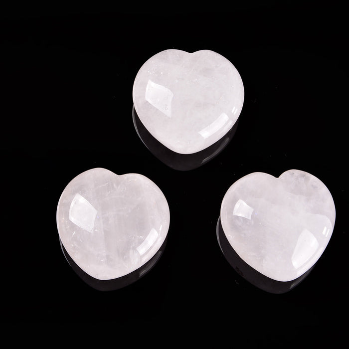 Clear Quartz Heart Gemstone Crystal Carving Figurine 40mm, Healing Crystal