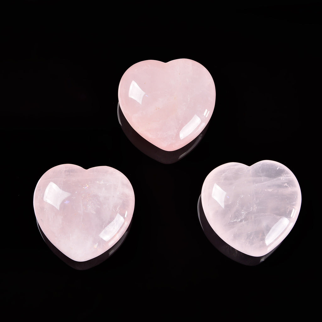Rose Quartz Heart Gemstone Crystal Carving Figurine 40mm, Healing Crystal