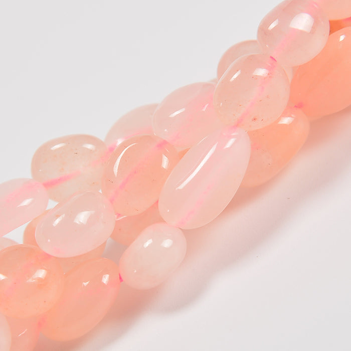 Pink Aventurine Smooth Pebble Nugget Loose Beads 6-8mm, 8-12mm - 15" Strand