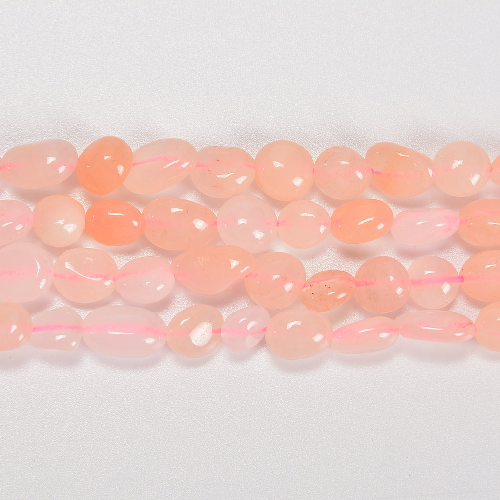 Pink Aventurine Smooth Pebble Nugget Loose Beads 6-8mm, 8-12mm - 15" Strand