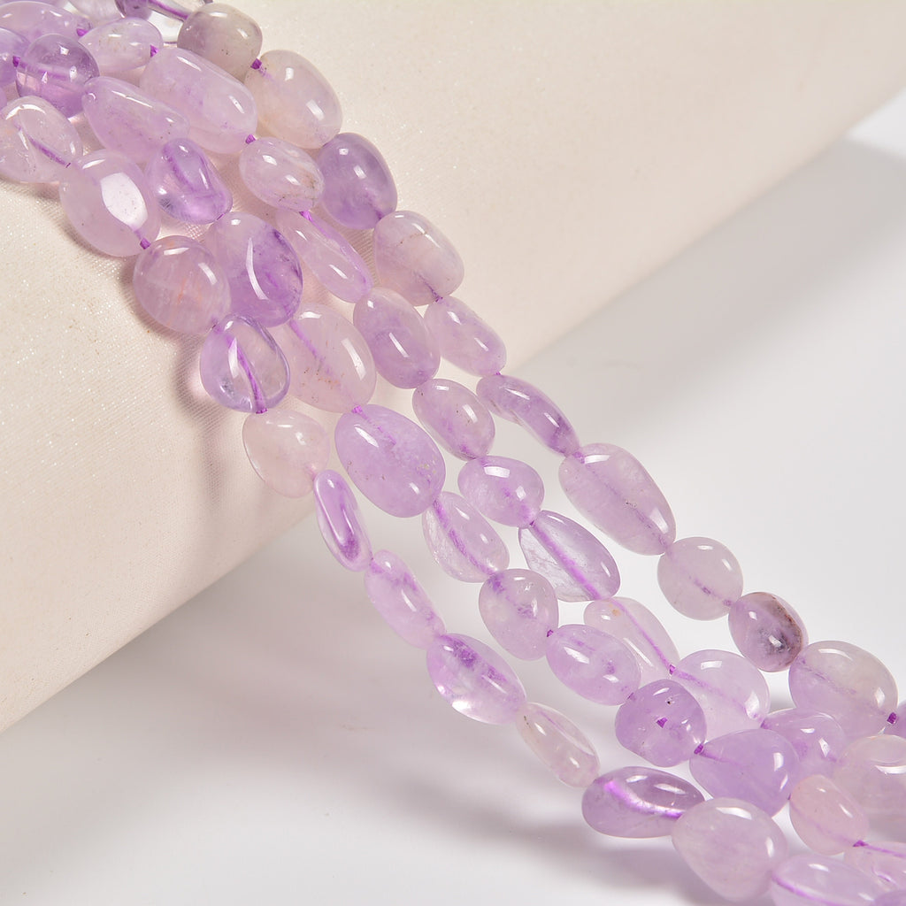 Lavender Jade Smooth Pebble Nugget Loose Beads 6-8mm, 8-12mm - 15" Strand