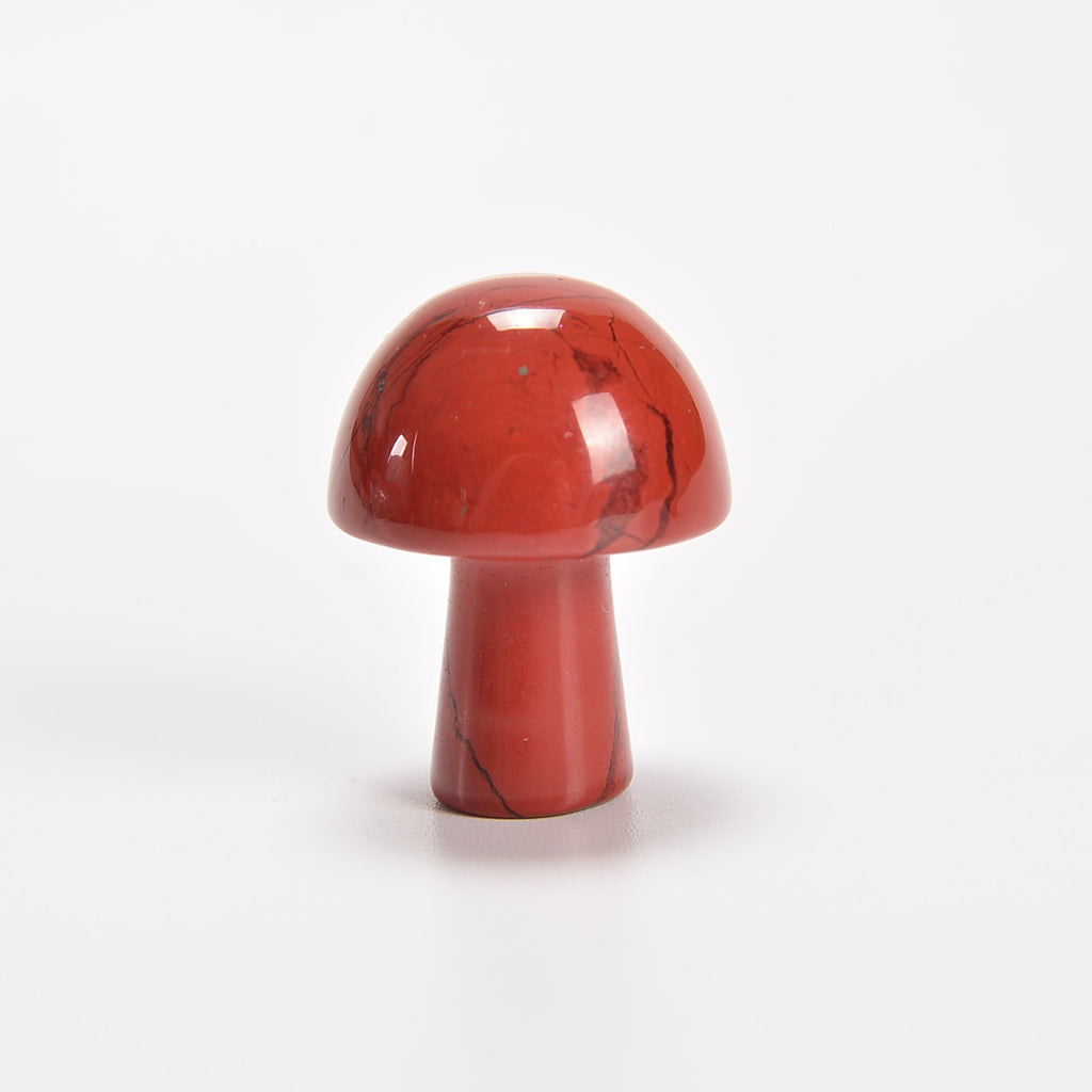 Red Jasper Tiny Mushroom Gemstone Crystal Carving Figurine 20mm, Healing Crystal
