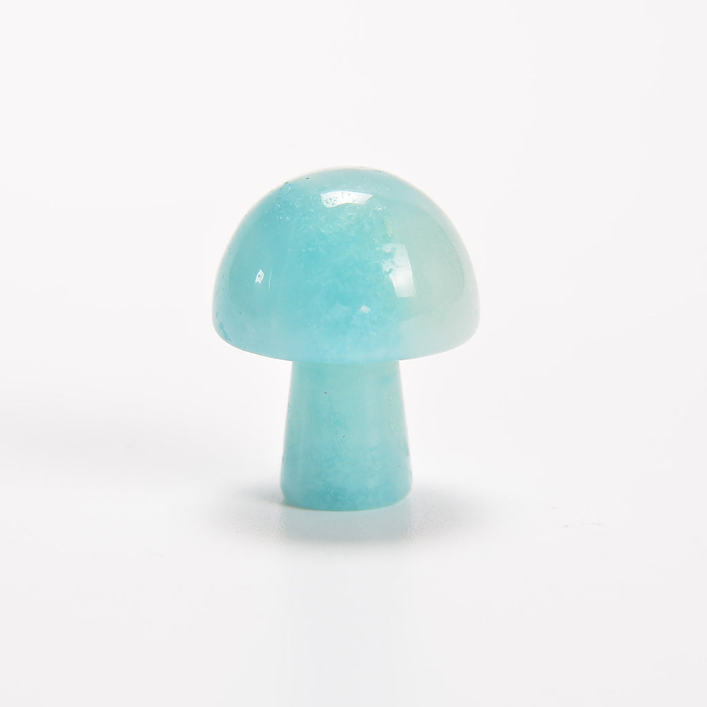 Amazonite Tiny Mushroom Gemstone Crystal Carving Figurine 20mm, Healing Crystal
