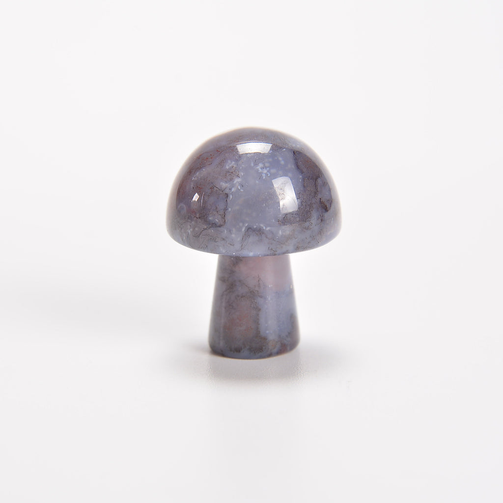 Ocean Agate Tiny Mushroom Gemstone Crystal Carving Figurine 20mm, Healing Crystal