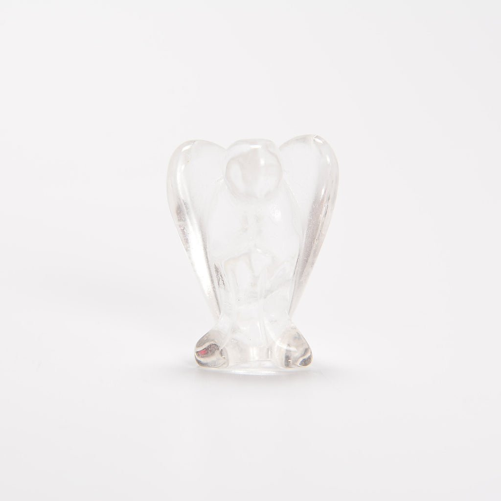 Clear Quartz Angel Gemstone Crystal Carving Figurine 1 inch, Healing Crystal