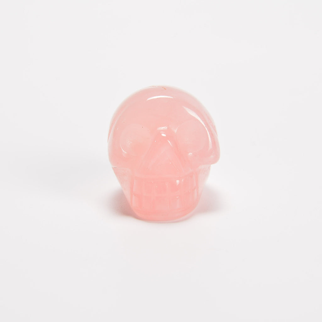 Rose Quartz Skull Gemstone Crystal Carving Figurine 1 inch, Healing Crystal