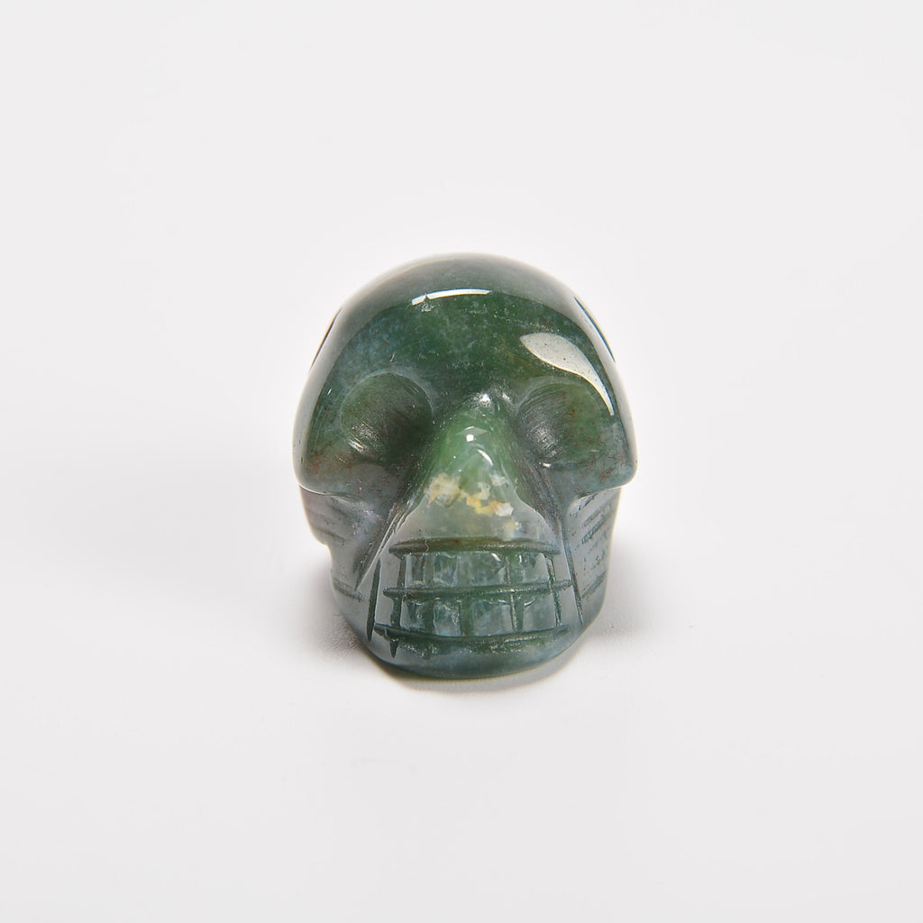 Ocean Agate Skull Gemstone Crystal Carving Figurine 1 inch, Healing Crystal