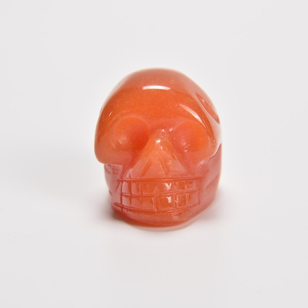 Red Aventurine Skull Gemstone Crystal Carving Figurine 1 inch, Healing Crystal