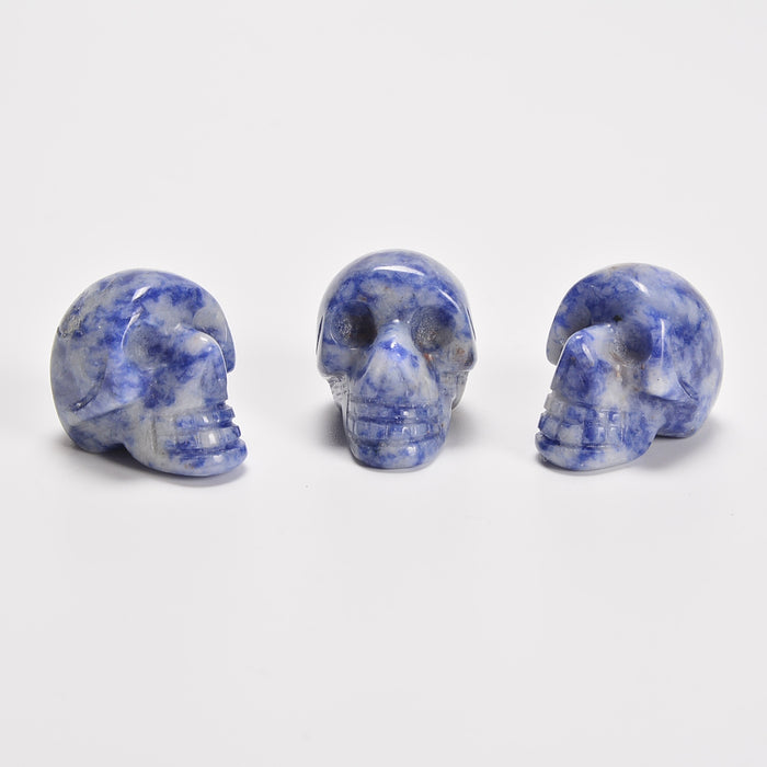 Blue Spot Jasper Skull Gemstone Crystal Carving Figurine 1 inch, Healing Crystal
