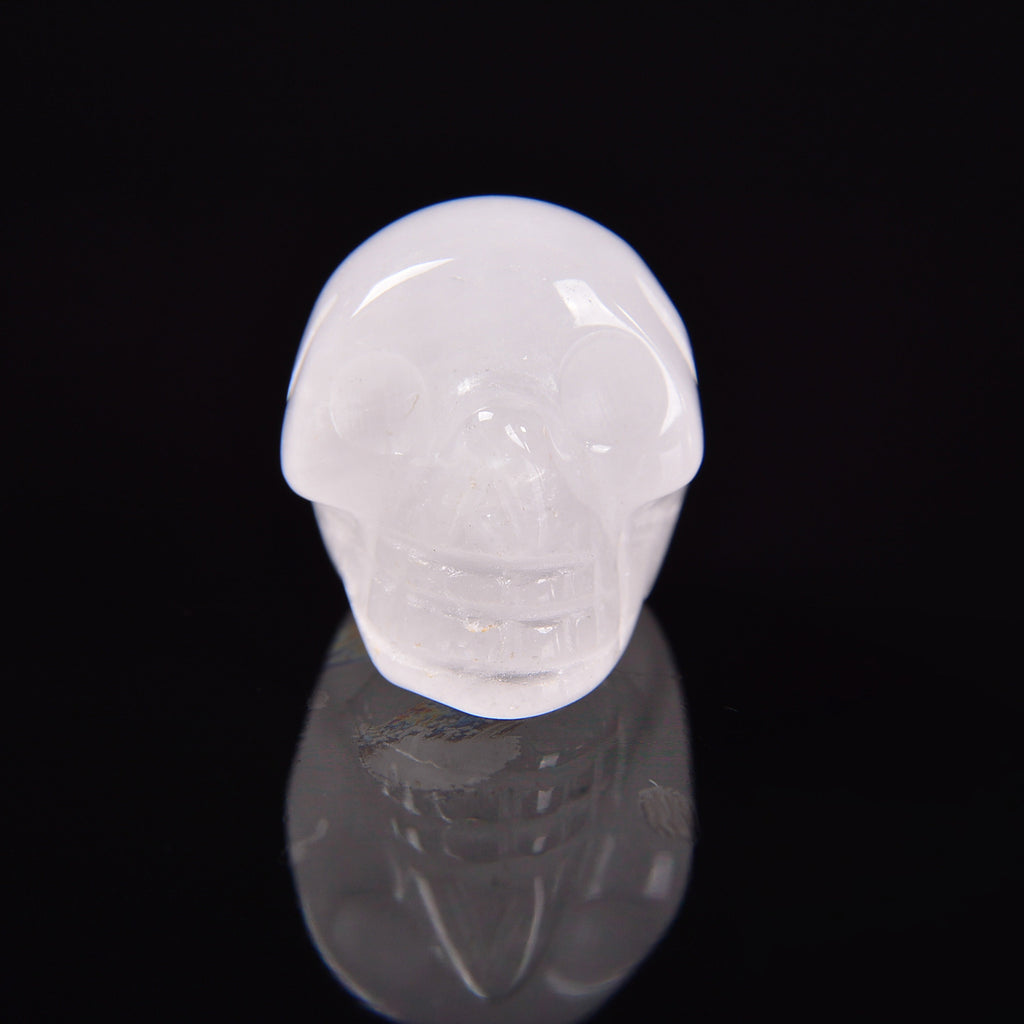 Clear Quartz Skull Gemstone Crystal Carving Figurine 1 inch, Healing Crystal