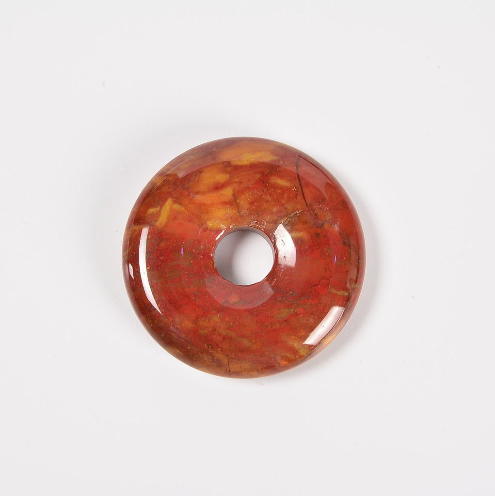 Mookaite Jasper Donut Pendant Gemstone Crystal Carving Figurine 30mm, Healing Crystal