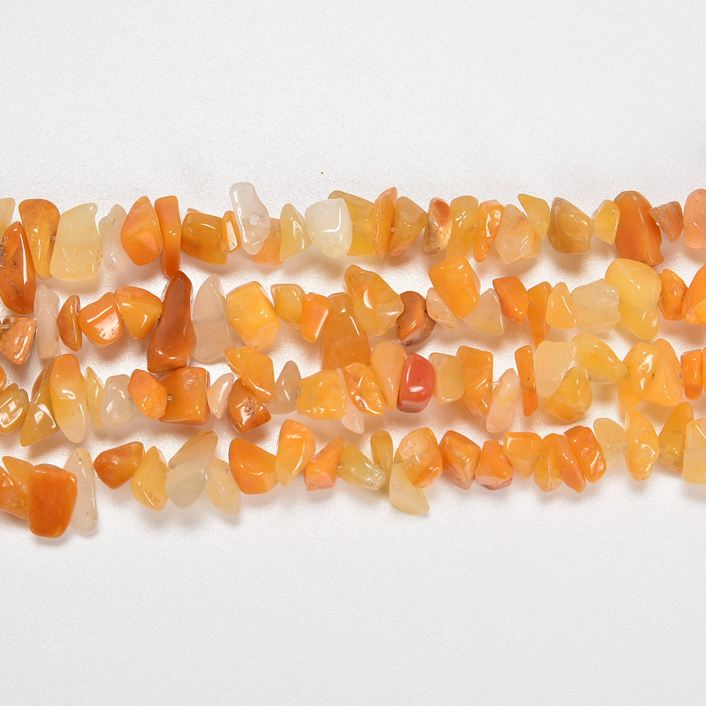 Yellow Jade Smooth Loose Chips Beads 7-8mm - 34" Strand