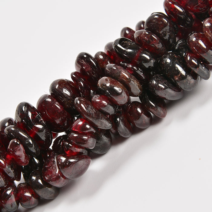 Red Garnet Smooth Loose Chips Beads 7-8mm - 34" Strand
