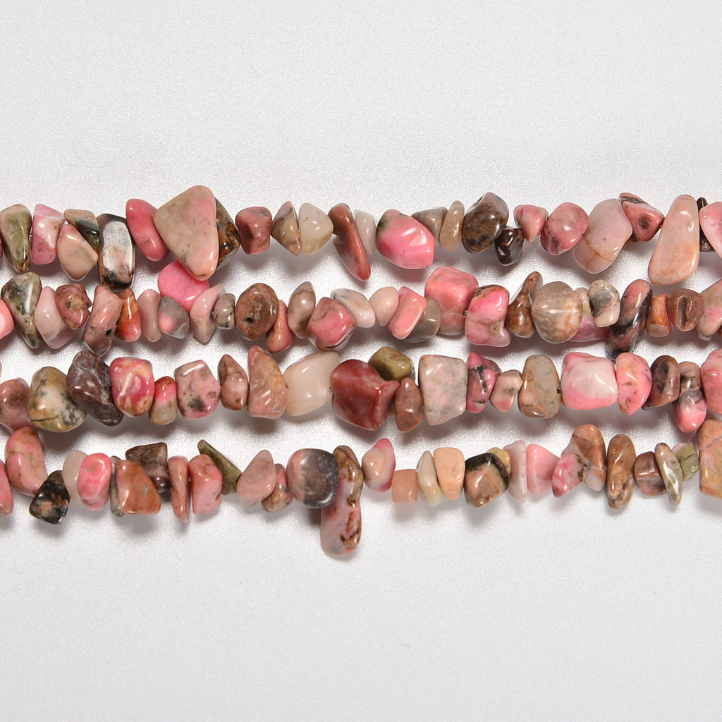 Chinese Rhodonite Smooth Loose Chips Beads 7-8mm - 34" Strand