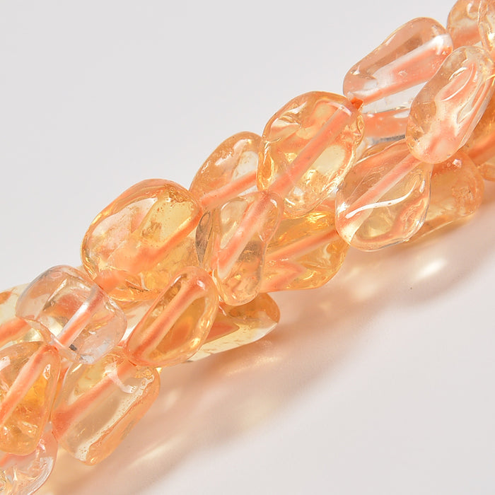 Citrine Smooth Pebble Nugget Loose Beads 6-8mm, 8-12mm - 15" Strand