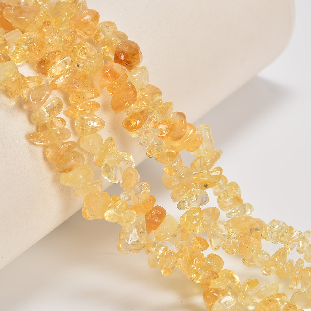 Citrine Smooth Loose Chips Beads 7-8mm - 34" Strand