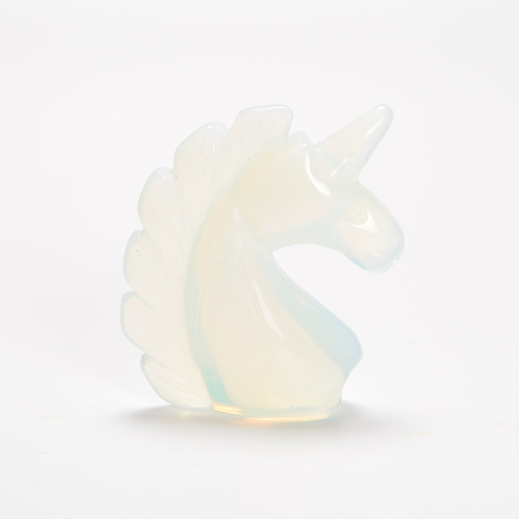 Opalite Unicorn Gemstone Crystal Carving Figurine 2 inches, Healing Crystal
