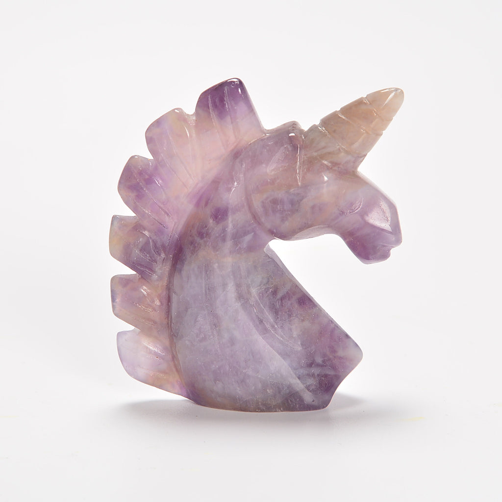 Amethyst Unicorn Gemstone Crystal Carving Figurine 2 inches, Healing Crystal