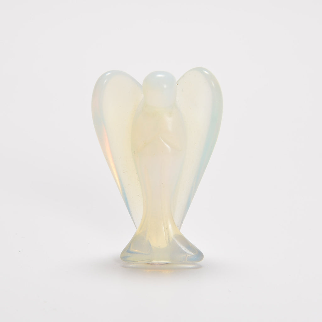 Opalite Angel Gemstone Crystal Carving Figurine 1.5 inches, Healing Crystal