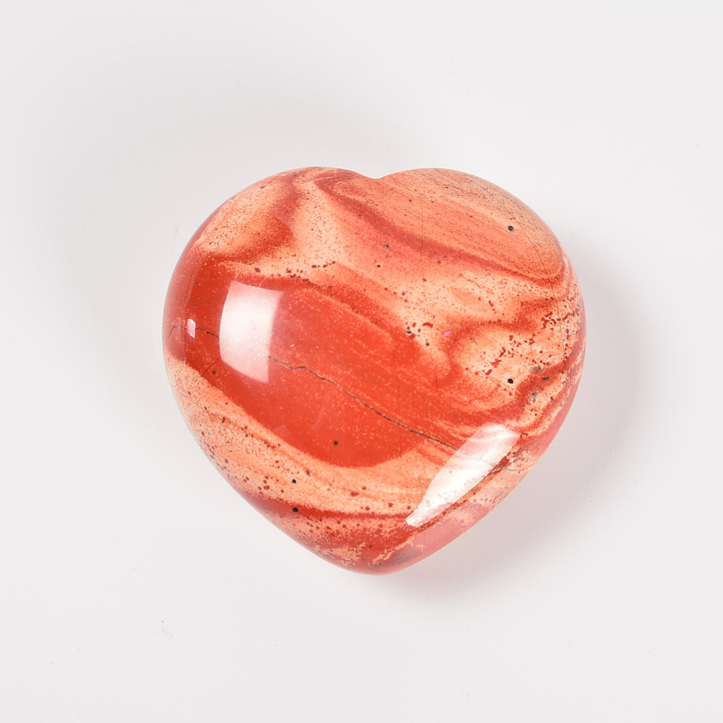 Mix Red Jasper Heart Gemstone Crystal Carving Figurine 40mm, Healing Crystal