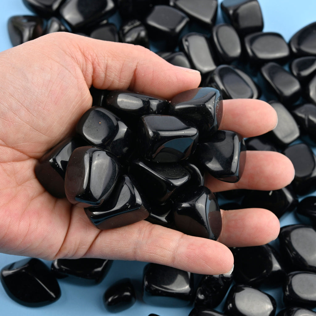 Black Obsidian Tumbled Stones Gemstone Crystal 20-30mm, Healing Crystals, Medium Size Stones