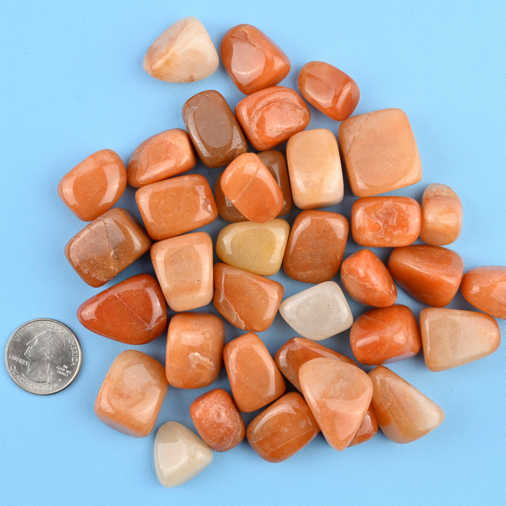 Red Aventurine Tumbled Stones Gemstone Crystal 20-30mm, Healing Crystals, Medium Size Stones