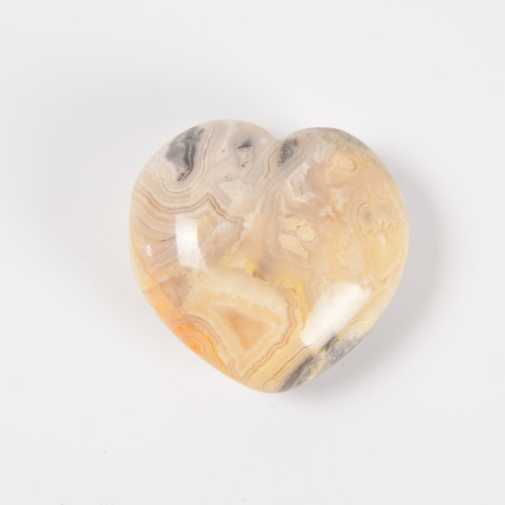 Crazy Agate / Crazy Lace Agate Heart Gemstone Crystal Carving Figurine 40mm, Healing Crystal