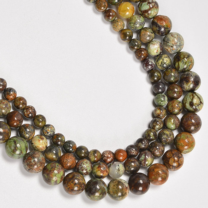 Natural Brazilian Opal / Natural Brazil Opal Smooth Round Loose Beads 6mm-10mm - 15" Strand