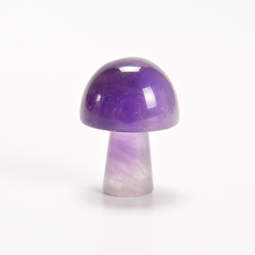 Amethyst Tiny Mushroom Gemstone Crystal Carving Figurine 20mm, Healing Crystal