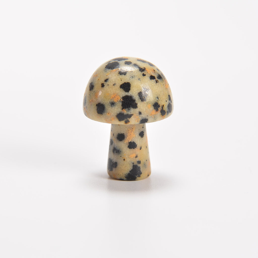 Dalmatian Jasper Tiny Mushroom Gemstone Crystal Carving Figurine 20mm, Healing Crystal
