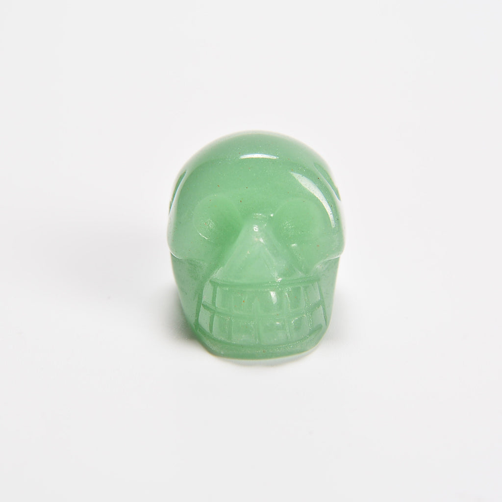 Green Aventurine Skull Gemstone Crystal Carving Figurine 1 inch, Healing Crystal
